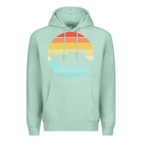 Seafoam boat t  shirt boat trip silhouette on a distressed retro sunset produc Premium Hoodie - linhVisuals