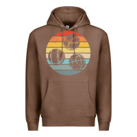 Chestnut bocce ball t  shirt bocce ball silhouette on a distressed retro sunset Premium Hoodie - linhVisuals