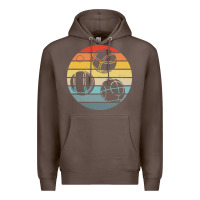Coffee bocce ball t  shirt bocce ball silhouette on a distressed retro sunset Premium Hoodie - linhVisuals