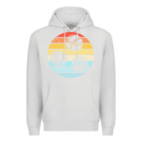 Dove Grey bocce ball t  shirt bocce ball silhouette on a distressed retro sunset Premium Hoodie - linhVisuals
