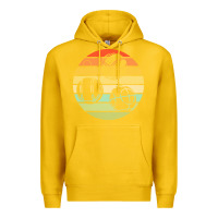 Lemon bocce ball t  shirt bocce ball silhouette on a distressed retro sunset Premium Hoodie - linhVisuals