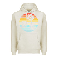 Oatmeal Heather bocce ball t  shirt bocce ball silhouette on a distressed retro sunset Premium Hoodie - linhVisuals