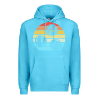 Ocean Blue bocce ball t  shirt bocce ball silhouette on a distressed retro sunset Premium Hoodie - linhVisuals