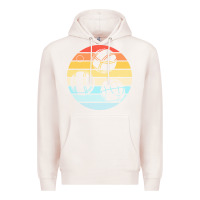 Pale Pink bocce ball t  shirt bocce ball silhouette on a distressed retro sunset Premium Hoodie - linhVisuals