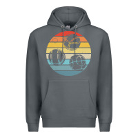 Rock bocce ball t  shirt bocce ball silhouette on a distressed retro sunset Premium Hoodie - linhVisuals
