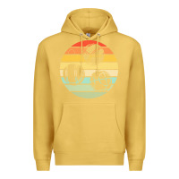 Antique Gold bocce ball t  shirt bocce ball silhouette on a distressed retro sunset Premium Hoodie - linhVisuals