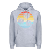 Heather Grey bocce ball t  shirt bocce ball silhouette on a distressed retro sunset Premium Hoodie - linhVisuals