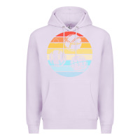 Lilac bocce ball t  shirt bocce ball silhouette on a distressed retro sunset Premium Hoodie - linhVisuals