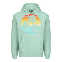 Seafoam bocce ball t  shirt bocce ball silhouette on a distressed retro sunset Premium Hoodie - linhVisuals