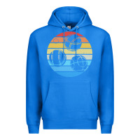 True Royal bocce ball t  shirt bocce ball silhouette on a distressed retro sunset Premium Hoodie - linhVisuals