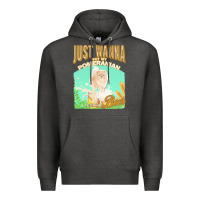 Charcoal Heather pommeranian t  shirt dog owner, just wanna pet my pommeranian & drink Premium Hoodie - linhVisuals