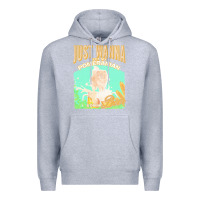 Heather Grey pommeranian t  shirt dog owner, just wanna pet my pommeranian & drink Premium Hoodie - linhVisuals