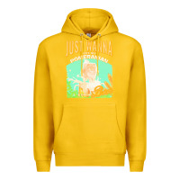 Lemon pommeranian t  shirt dog owner, just wanna pet my pommeranian & drink Premium Hoodie - linhVisuals
