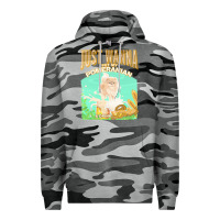 Slate Camo pommeranian t  shirt dog owner, just wanna pet my pommeranian & drink Premium Hoodie - linhVisuals