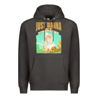 Smoke pommeranian t  shirt dog owner, just wanna pet my pommeranian & drink Premium Hoodie - linhVisuals