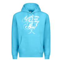 Ocean Blue brain cancer t  shirt cancer can kiss my ass! brain ( gray ribbon) t Premium Hoodie - linhVisuals