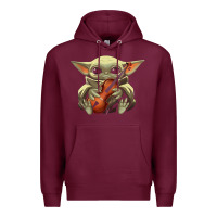 Burgundy baby yoda hug violin [tb] Premium Hoodie - linhVisuals