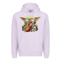 Lilac baby yoda hug violin [tb] Premium Hoodie - linhVisuals