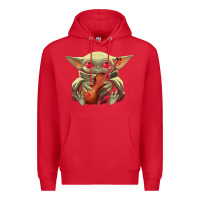 Red baby yoda hug violin [tb] Premium Hoodie - linhVisuals