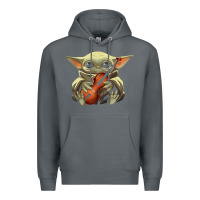 Rock baby yoda hug violin [tb] Premium Hoodie - linhVisuals