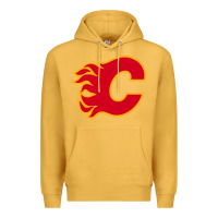 Mustard the-flames-calgary-sports Premium Hoodie - linhVisuals
