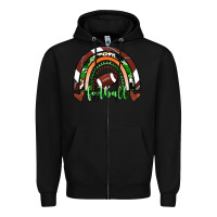 Black Football Rainbow Zipper Hoodie - RanaPortraitStore