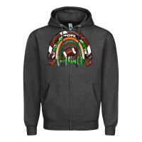 Charcoal Heather Football Rainbow Zipper Hoodie - RanaPortraitStore