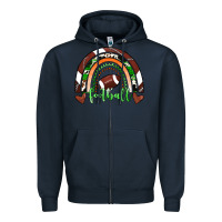 Navy Football Rainbow Zipper Hoodie - RanaPortraitStore