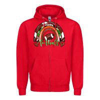 Red Football Rainbow Zipper Hoodie - RanaPortraitStore