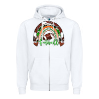 White Football Rainbow Zipper Hoodie - RanaPortraitStore