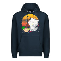Navy cat t  shirt ramen noodles kawaii cat t  shirt Premium Hoodie - linhVisuals