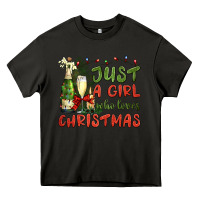 Asphalt just a girl who loves christmas Heavy Core Tee - BundleAndBundleShop