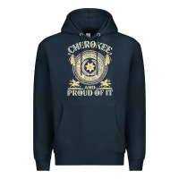 Navy cherokee native american and proud of t shirt Premium Hoodie - linhVisuals