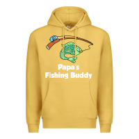 Antique Gold kids papa's fishing buddy grandson or granddaughter fish t shirt Premium Hoodie - linhVisuals