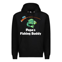 Black kids papa's fishing buddy grandson or granddaughter fish t shirt Premium Hoodie - linhVisuals