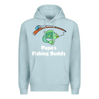 Blue Mist kids papa's fishing buddy grandson or granddaughter fish t shirt Premium Hoodie - linhVisuals