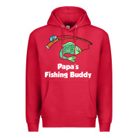 Cardinal kids papa's fishing buddy grandson or granddaughter fish t shirt Premium Hoodie - linhVisuals