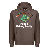 Coffee kids papa's fishing buddy grandson or granddaughter fish t shirt Premium Hoodie - linhVisuals