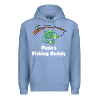 Colony Blue kids papa's fishing buddy grandson or granddaughter fish t shirt Premium Hoodie - linhVisuals