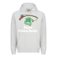 Dove Grey kids papa's fishing buddy grandson or granddaughter fish t shirt Premium Hoodie - linhVisuals