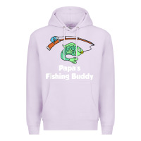 Lilac kids papa's fishing buddy grandson or granddaughter fish t shirt Premium Hoodie - linhVisuals