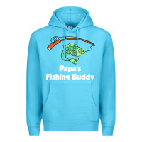 Ocean Blue kids papa's fishing buddy grandson or granddaughter fish t shirt Premium Hoodie - linhVisuals