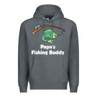 Rock kids papa's fishing buddy grandson or granddaughter fish t shirt Premium Hoodie - linhVisuals