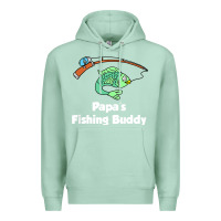 Seafoam kids papa's fishing buddy grandson or granddaughter fish t shirt Premium Hoodie - linhVisuals