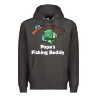 Smoke kids papa's fishing buddy grandson or granddaughter fish t shirt Premium Hoodie - linhVisuals