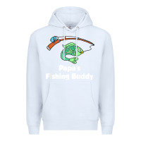 White kids papa's fishing buddy grandson or granddaughter fish t shirt Premium Hoodie - linhVisuals