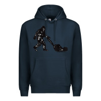 Navy mens mowing bigfoot   golf course superintendent maintenance turf t sh Premium Hoodie - linhVisuals