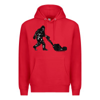 Red mens mowing bigfoot   golf course superintendent maintenance turf t sh Premium Hoodie - linhVisuals