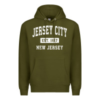 Army Green jersey city new jersey nj vintage established sports design pullover h Premium Hoodie - linhVisuals