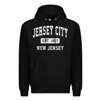 Black jersey city new jersey nj vintage established sports design pullover h Premium Hoodie - linhVisuals